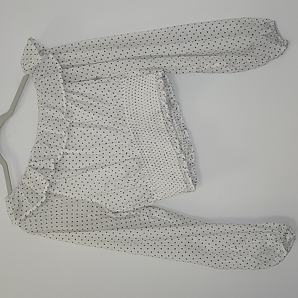 Revolve Majorelle Tate Smocked Long Sleeve Polkadotz Puff Sleeve CottageTop Sz S - Picture 10 of 16